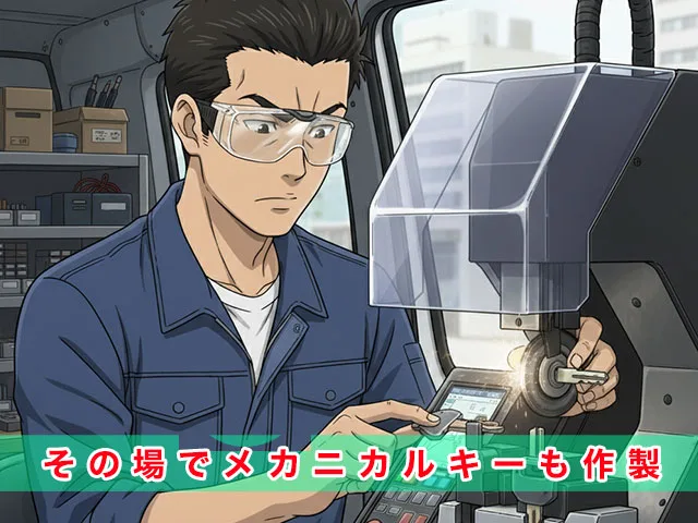 クラシトキーは、その場でメカニカルキーも作製します