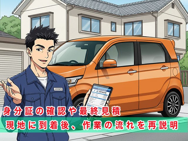 Nワゴンの停まっている現地に到着後、作業の流れを再説明します