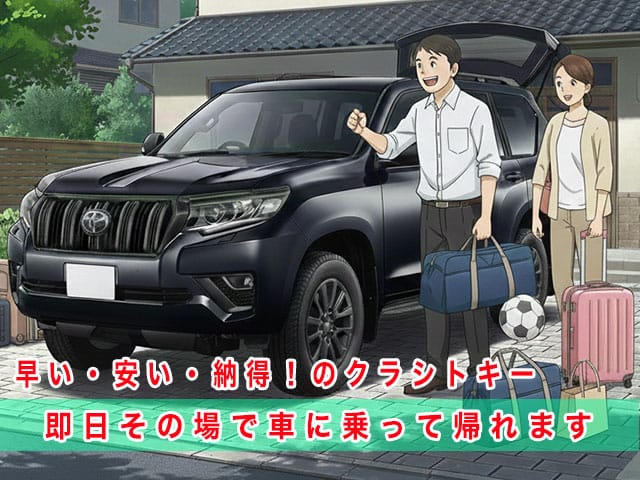 150系後期型ランドクルーザープラドのスマートキー復旧は、早い・安い・納得！のクラシトキーにお任せ下さい