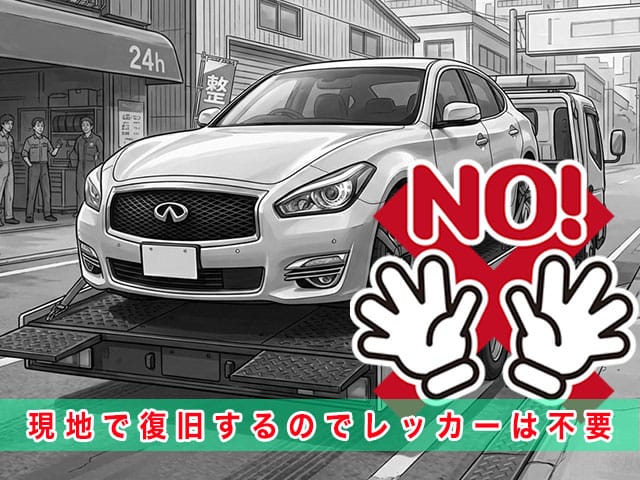 フーガ（Y51）のスマートキー紛失時、現地で復旧するのでレッカーは不要です